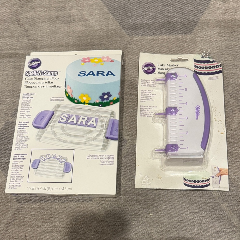 Wilton Purple Cake Stamping Block and Marking Set (letter stamps not included)